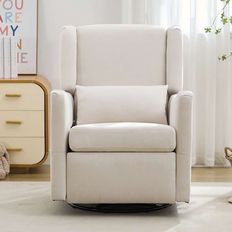 Fauteuil inclinable pivotant avec coussin, Lin beige incorrect