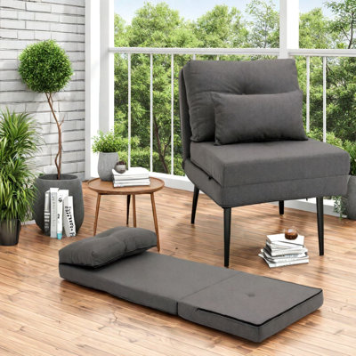 Chaises d'appoint multifonctionnelles, méridienne moderne réglable en acier de lin