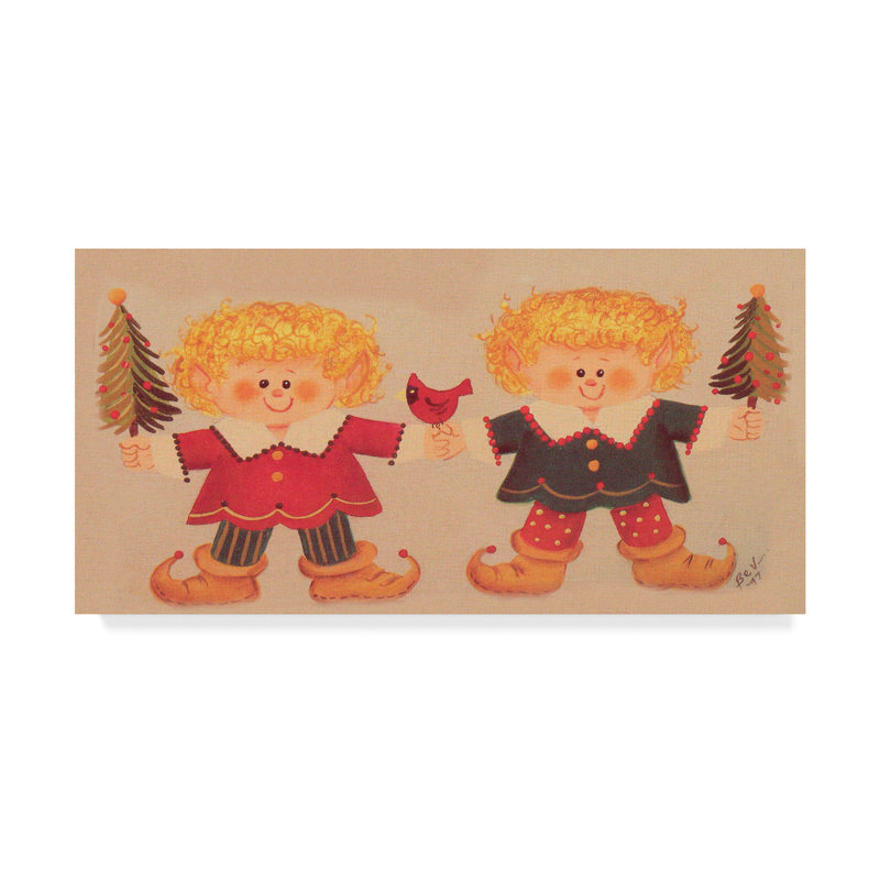 Toile « blonde garçons », H 10 po x l 19 po x P 2 po