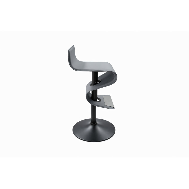 Dilsad Adjustable Height Bar Stool, Gray, Black