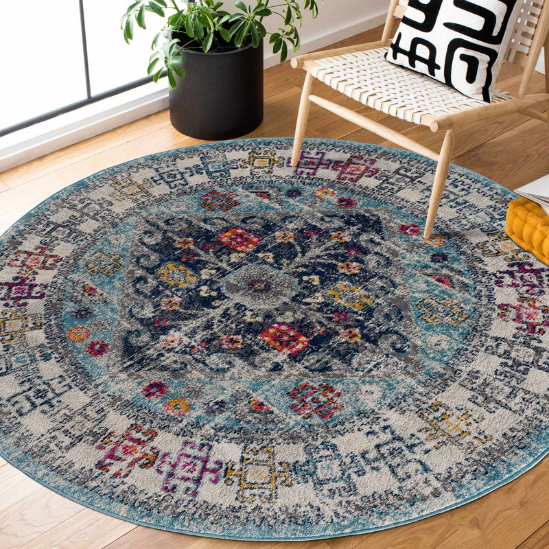Cobien Oriental Indoor Rug, Round 6'7"