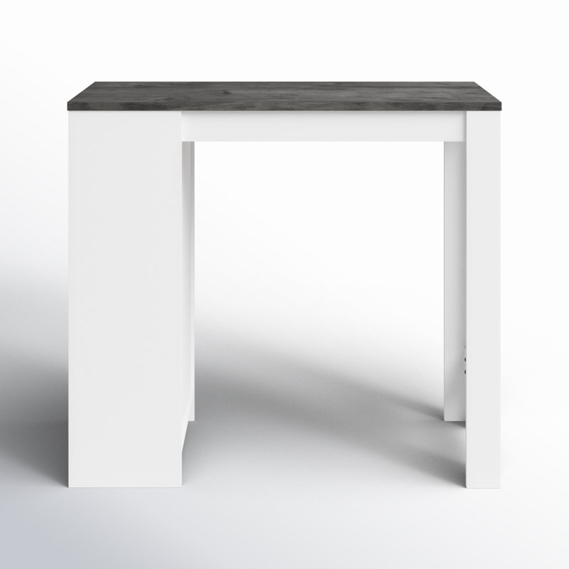 Table de salle à manger à hauteur de comptoir de 45 po Ashton, Blanc / Béton