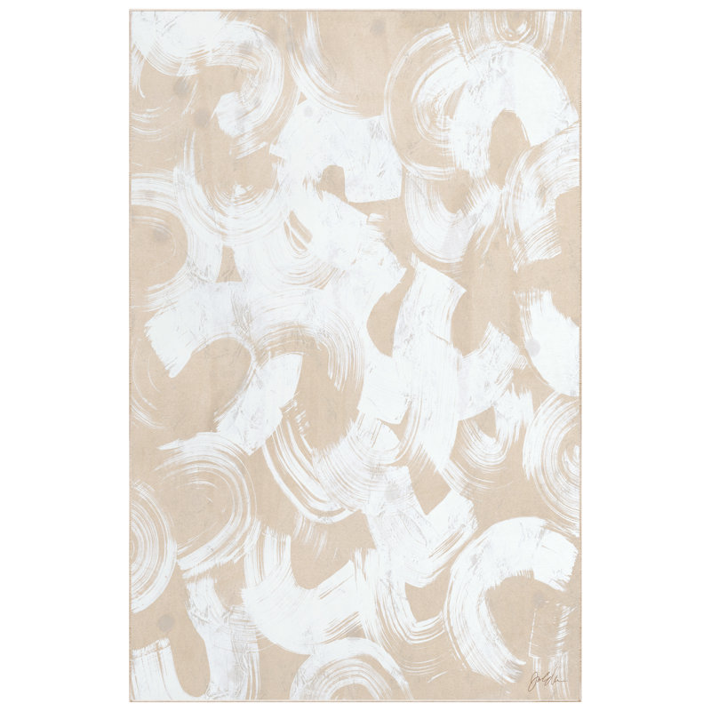 Tapis abstrait Swish I, tissé à la machine, douceur céleste avec envers antidérapant
