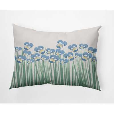 Floral Outdoor Reversible Throw Pillow