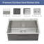 Évier de cuisine encastré 30 po x 22 po x 9 po à cuve simple en acier inoxydable de calibre 16 30 po