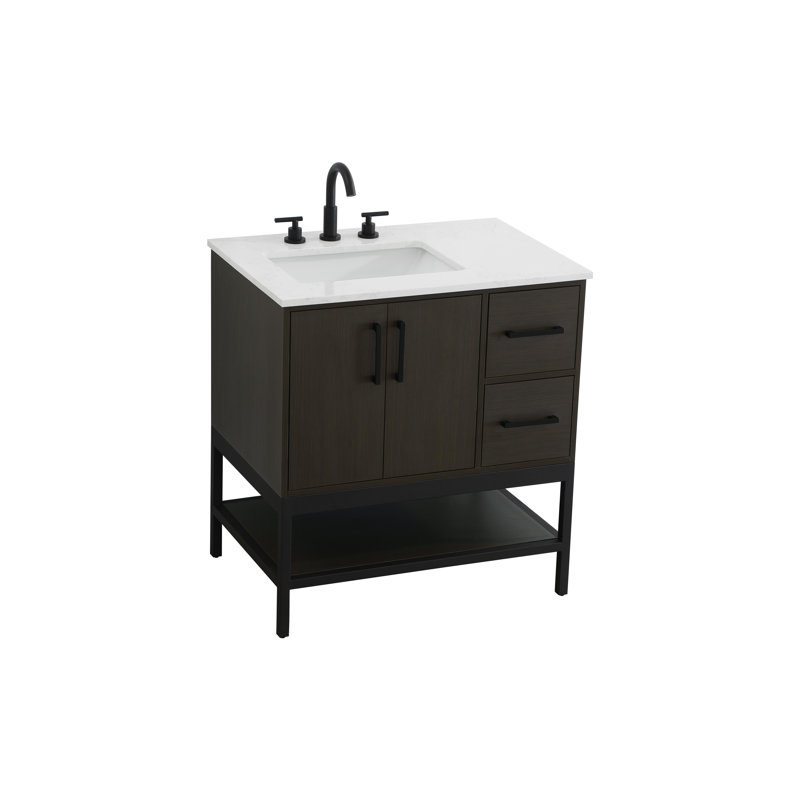 Meuble-lavabo simple 32 po, Brun moka