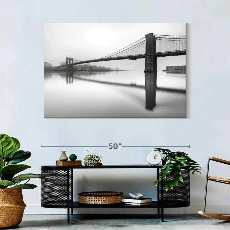 Hazy Brooklyn Bridge, H 32 po x l 48 po