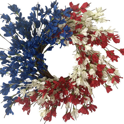 Couronne en forsythia fabriquée à la main 24 po pour porte d'entrée