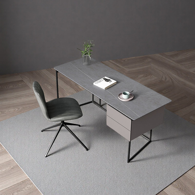 Bureau en pierre frittée de qualité supérieure, H 29,53 po x l 62,99 po x P 23,62 po