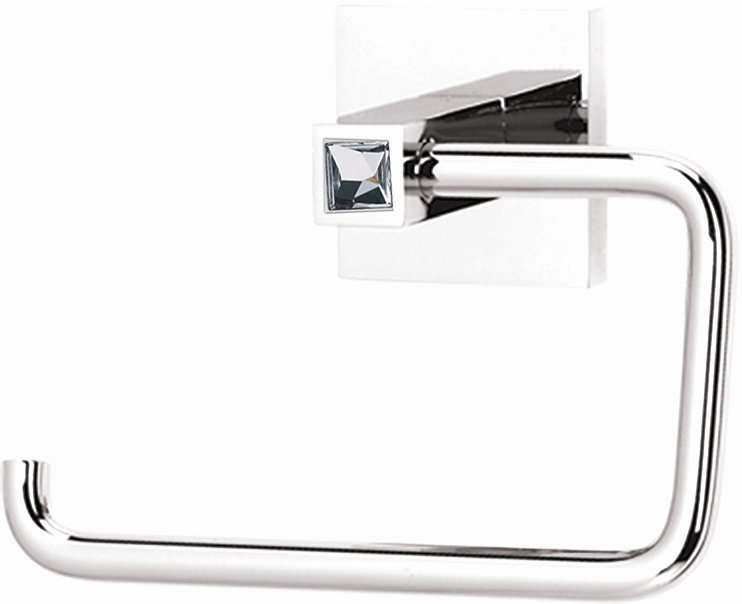 Swarovski Crystal Wall Mounted Single Post Tissue Holder, Polished Chrome