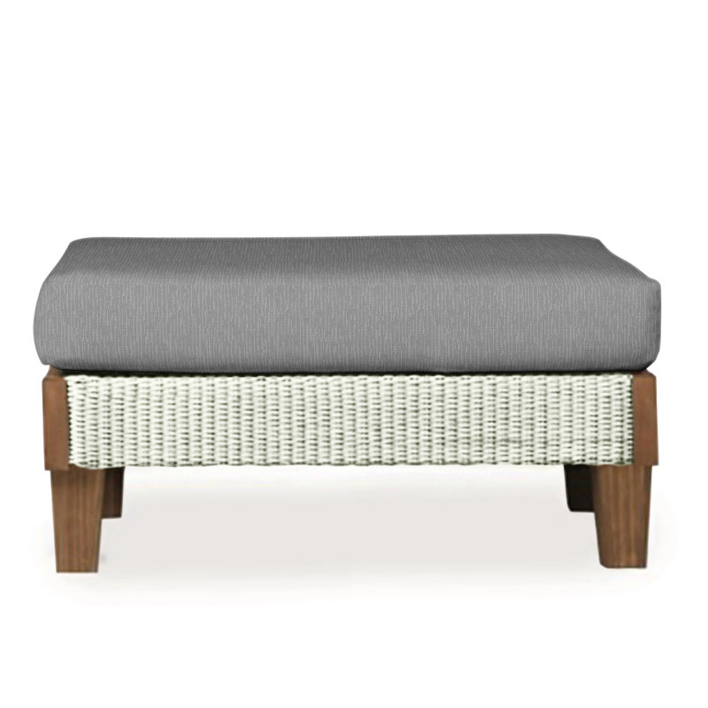 Catalina Outdoor Ottoman, Decorline Navy, Ivory
