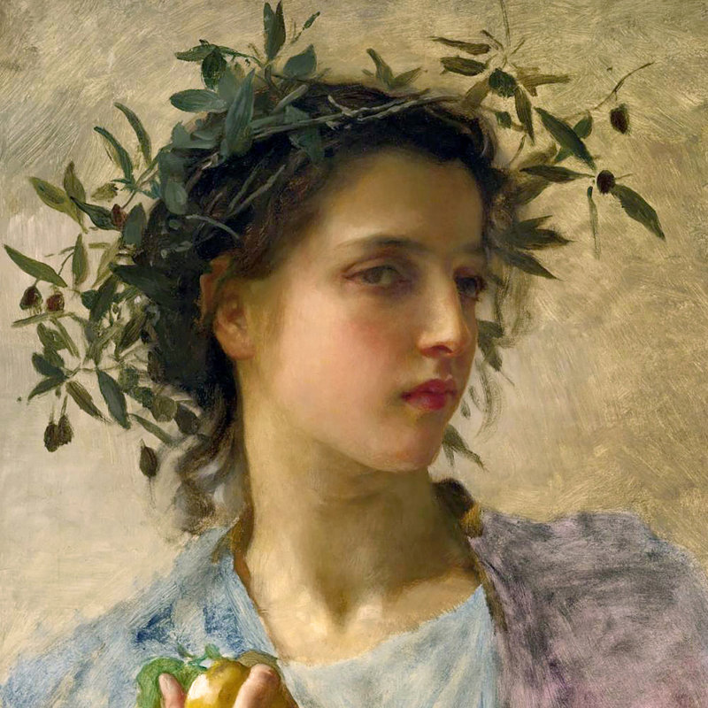 "L'Ete (Summer)" par William-Adolphe Bouguereau sur toile, H 19,25 po x l 16,25 po