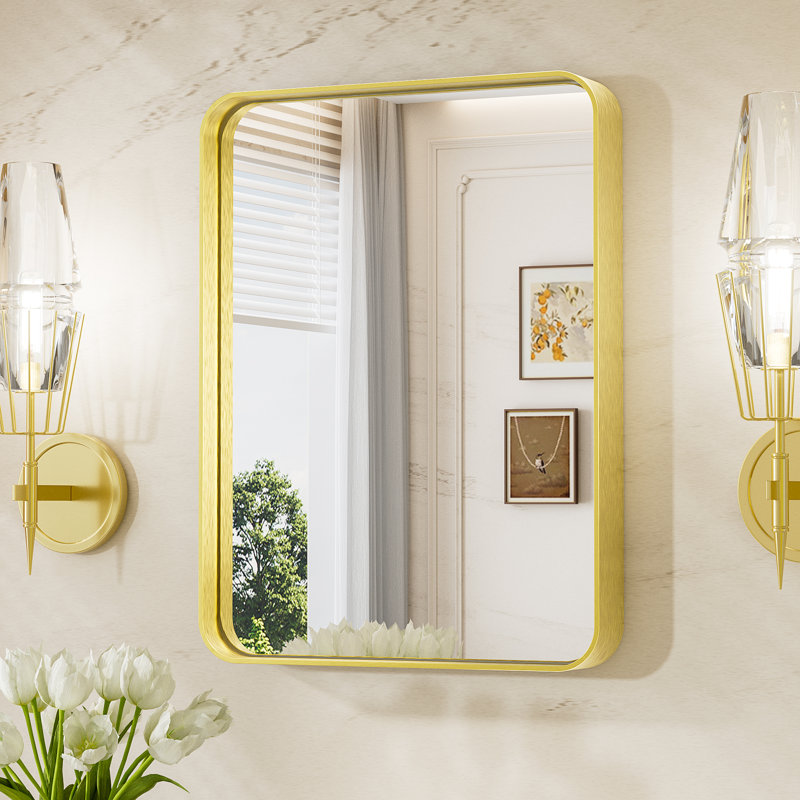 Miroir d'appoint Tyro, Doré, 24 po x 18 po, Rectangulaire