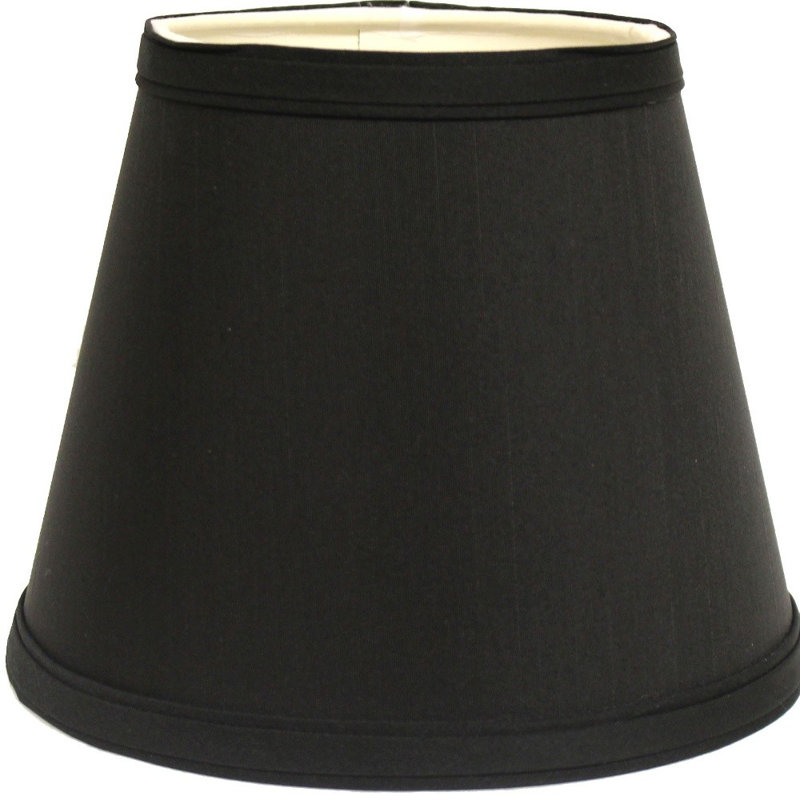 Abat-jour rigide incliné Shantung, H 8 po x l 12 po x P 12 po, Noir