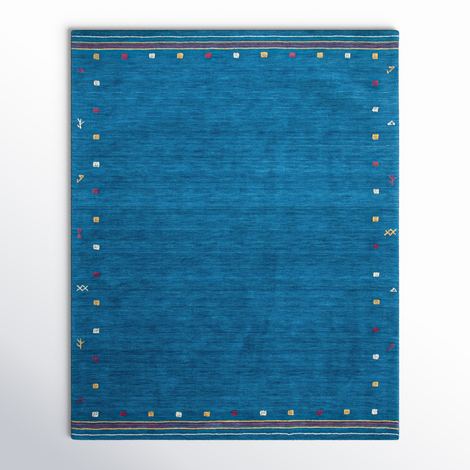 Danette Blue Southwestern Hand-Loomed Wool Rug, Rectangle 10' x 14'