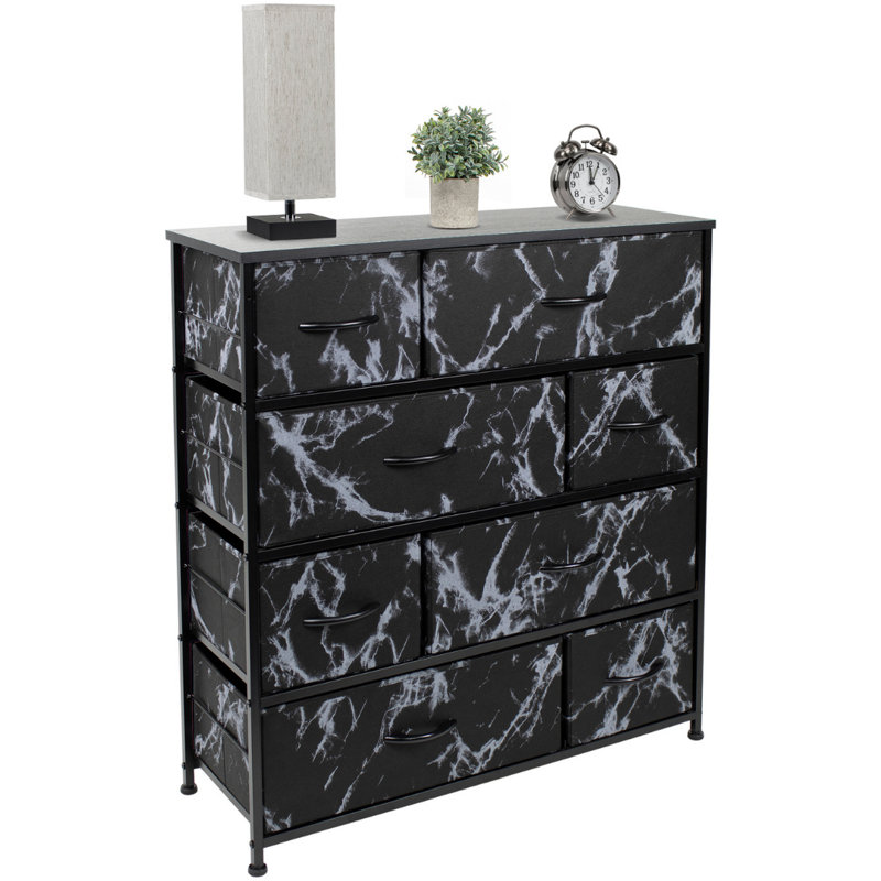 Commode à 8 tiroirs Sorbus, Noir