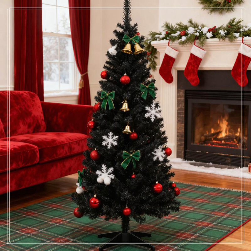 Arbre de Noël mince avec support en plastique