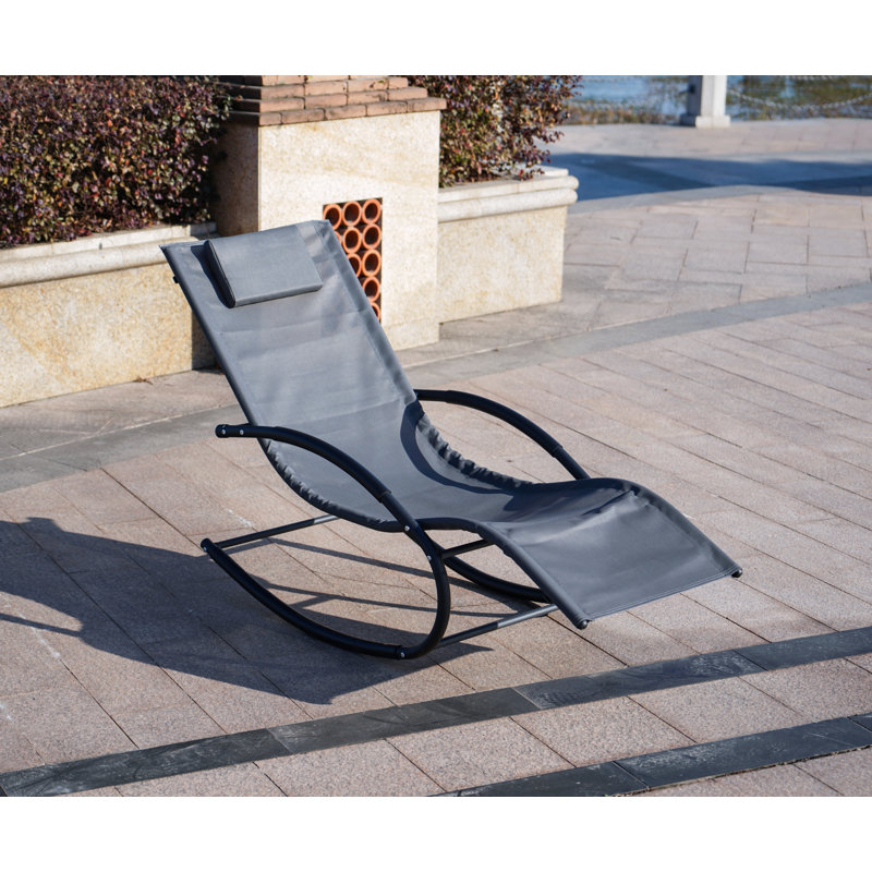 Chaise longue simple inclinable avec coussins 17 po Manford, Vert