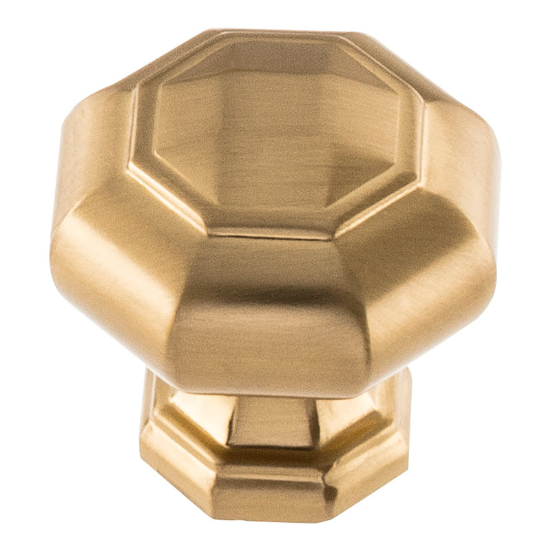 Warm Brass Round Knob with Mounting Hardware