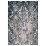 Hand-Knotted High-Quality Turquoise and Silver Area Rug