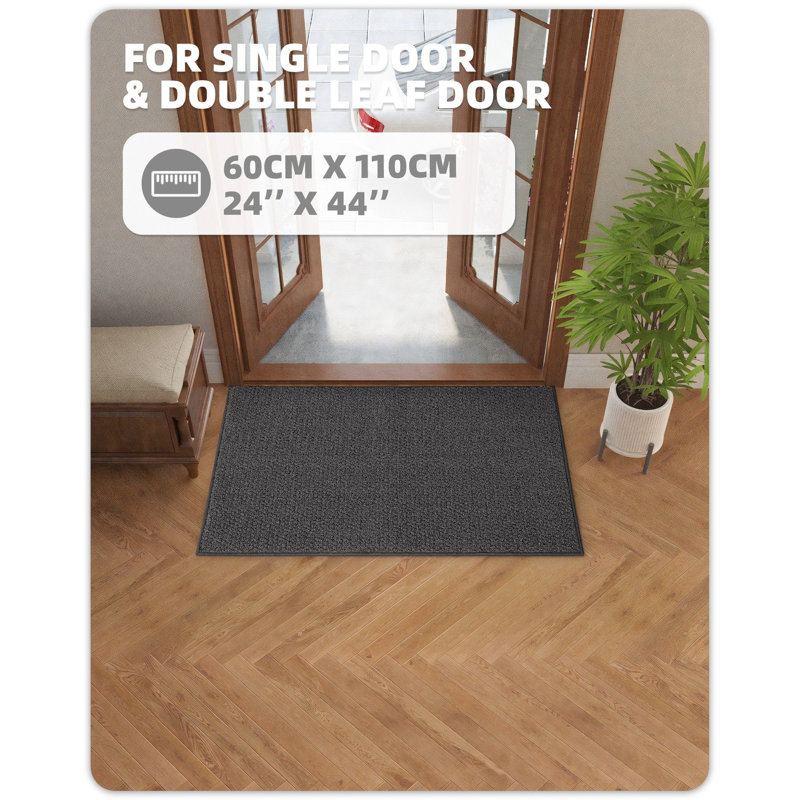 Paillasson Domitilla, Gris foncé, L 24 po x L 43 po