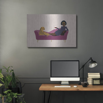 «Wild Lounge I Pink Couch» par Omar Escalante, art mural en métal