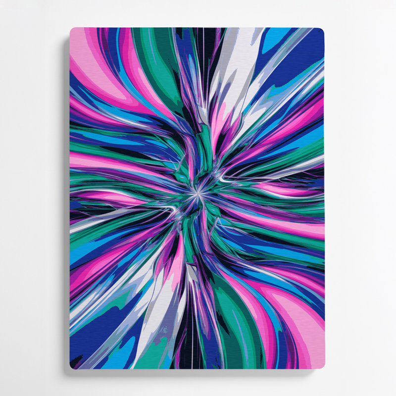 Abstraction numérique 99, art mural en métal mauve, H 36 po x l 24 po