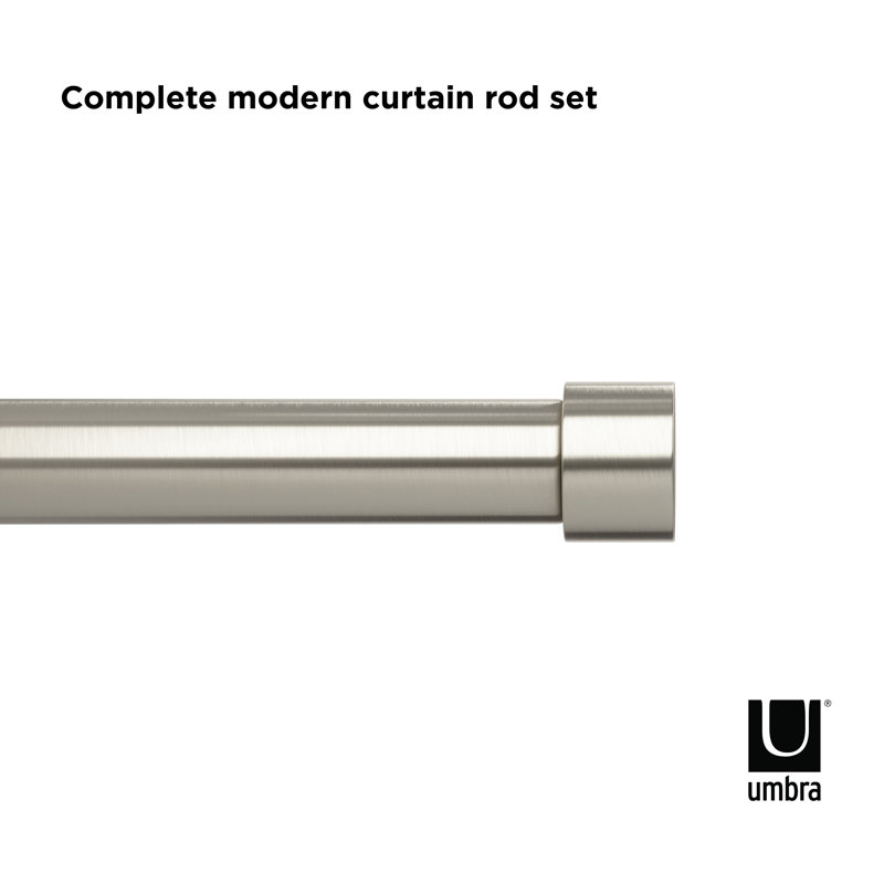 Nickel 180" Adjustable Curtain Rod with Finials