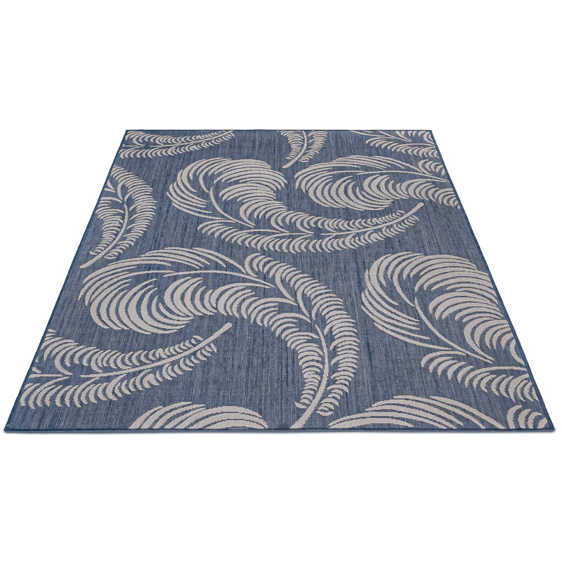 Tapis d'intérieur / extérieur à motif cachemire de qualité supérieure Leemichael IOED.01.BL./Feathers