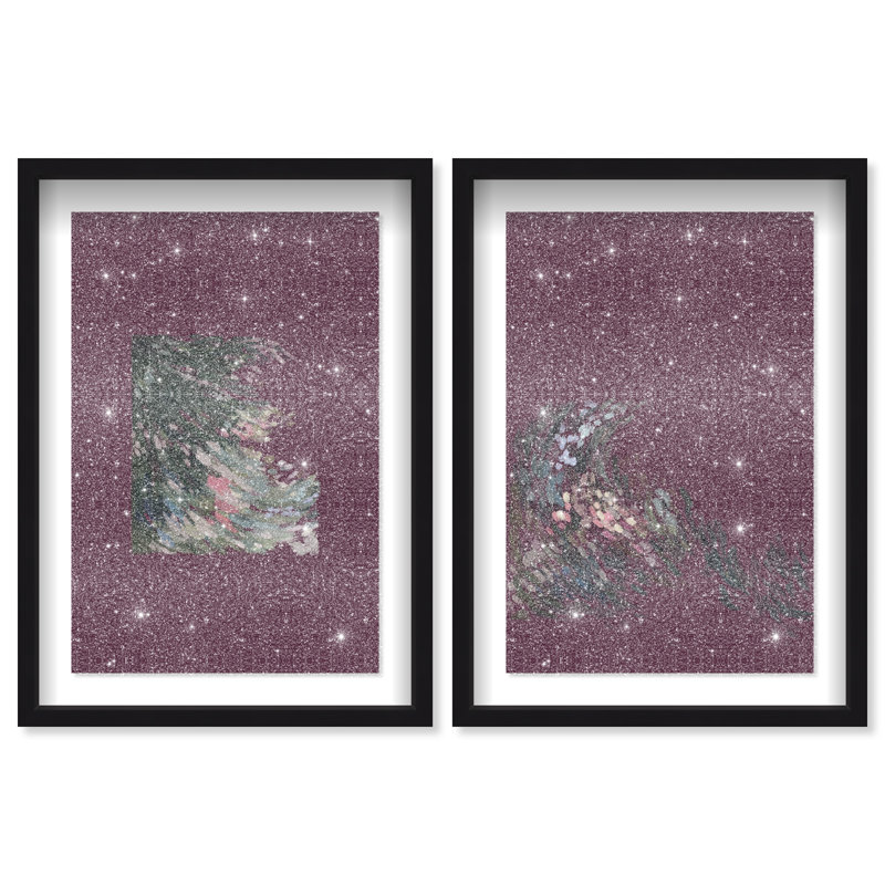 Delicate Spring Set Shadowbox Abstract Print by Oliver Gal, Black Frame, 10 x 15, 11.5"H x 16.5"W, Black Shadowbox