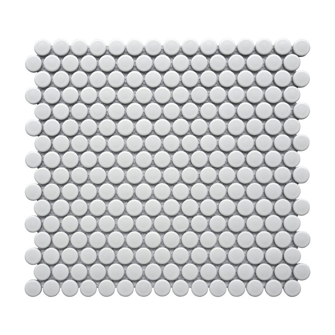 0.75" x 0.75" Porcelain Penny Round Mosaic Wall & Floor Tile (Set of 10) ES Stone 