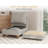 91" Modular Faux Leather Sectional Sofa With Storage Ottoman, Mid-Century Modern Reversible L-Shaped Couch With Padded Armrests, Beige-123828479