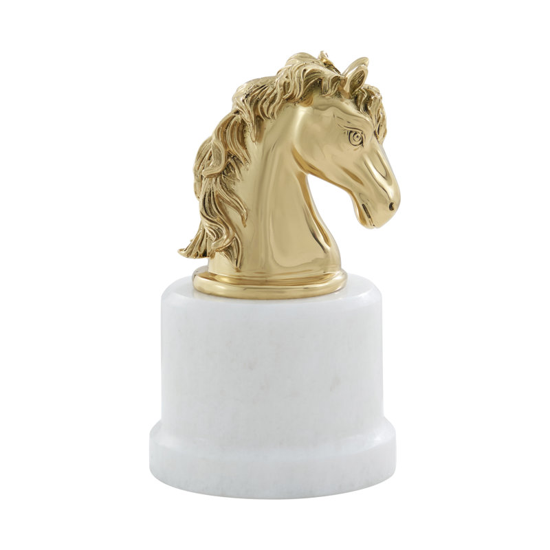 The Knight, White/Polished Brass