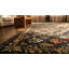 Large Size Charcoal Color Antique Floral English Flat Weave Needlepoint Carpet