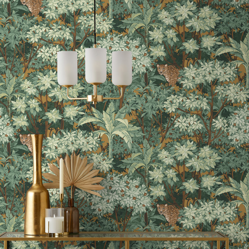 Kamali Moss Leopard Trees Wallpaper, Yellow