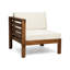Chaise de jardin en bois beige avec coussins et pour accueillir