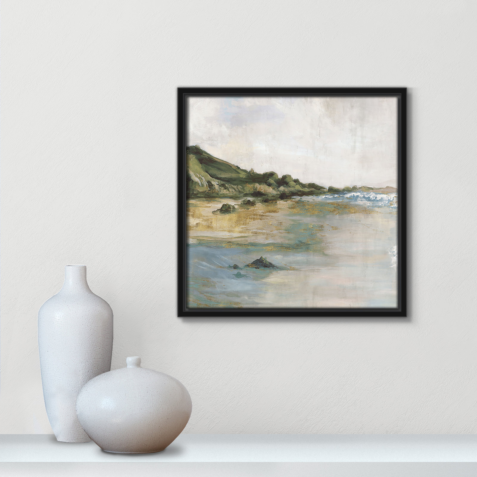 Cordoba "Tide's Edge" Print, 13.5" H x 13.5" W, Black