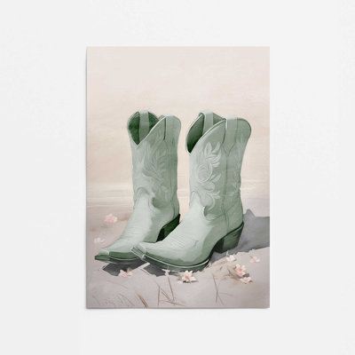 «Cowboy Essentials in Green I Rolled Print»