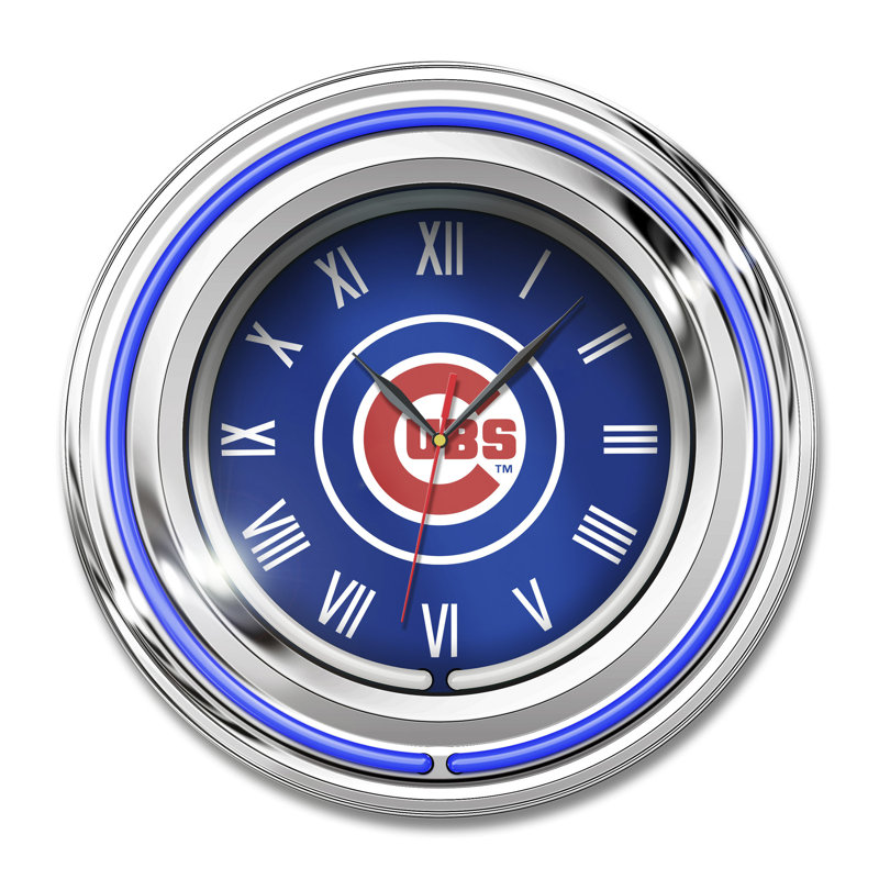 MLB Chicago Cubs 15" Neon Clock, Blue, MLB Chicago Cubs