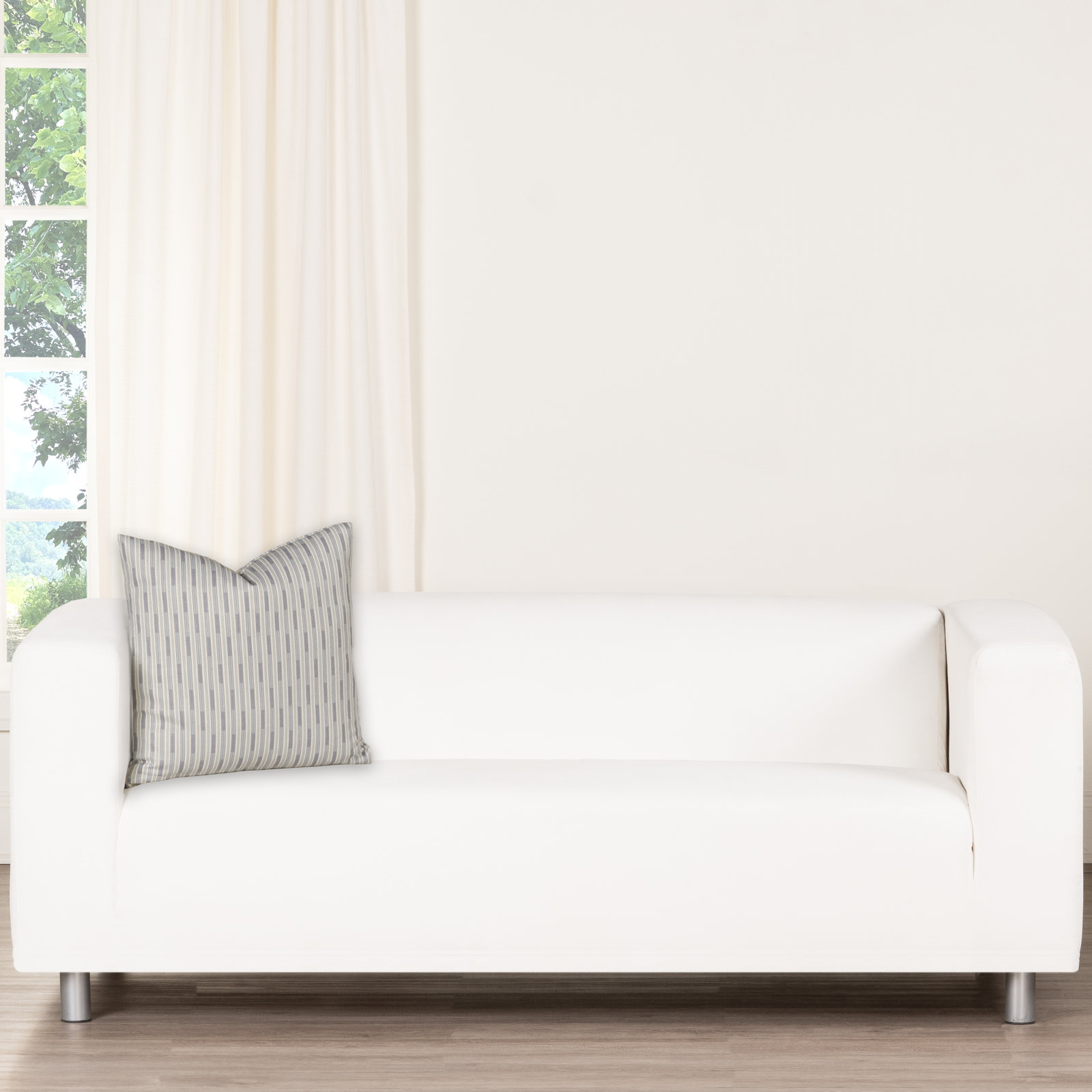 Benton Throw Pillow, Polyester, Blue, Square 18"