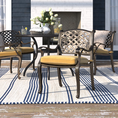 Frazee Outdoor Dining Armchair with Cushions