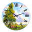 Paysage, arbres dans le champ du soir - Horloge murale traditionnelle-60281050