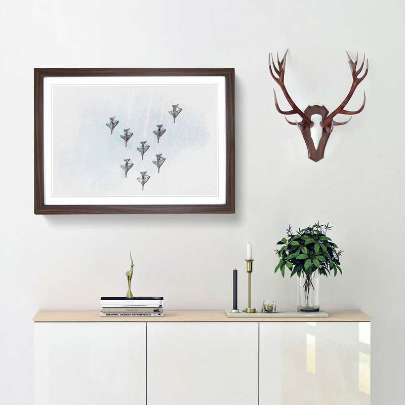 Plane Aerobatics - Framed Print, Walnut, 50cm H x 76cm W x 2cm D