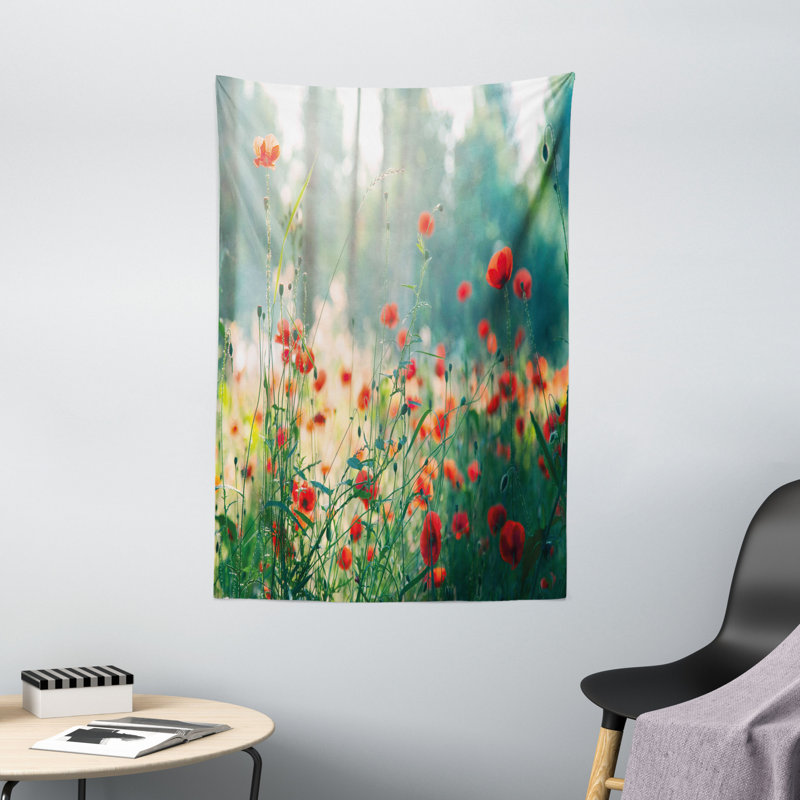 Tapisserie en polyester coquelicot, H 60 po x l 40 po