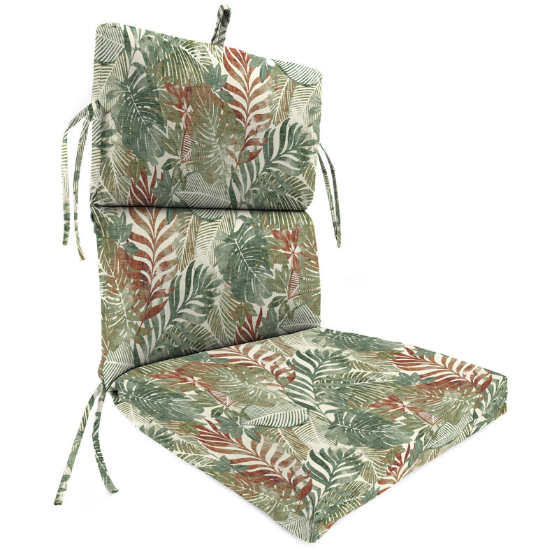 21" x 43" Outdoor Chair Cushion with Ties and Loop, Wesley Hedge