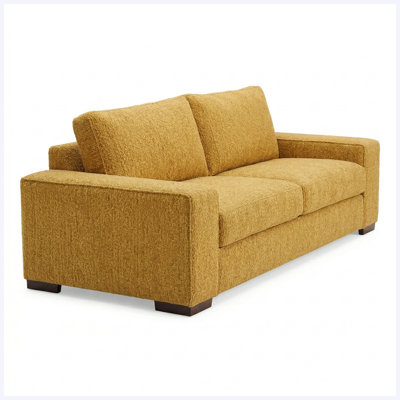USA-Made Classic 2-Arm Sofa, 5-Day Shipping, Custom Mustard Yellow Fabric Fabric