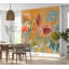 Murale pelez et collez - sérénade florale orange-2090908340