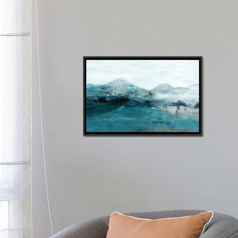 « hill », reproduction sur toile, H 18 po x l 26 po x P 1,5 po, Toile avec cadre noir, Pas de tapis