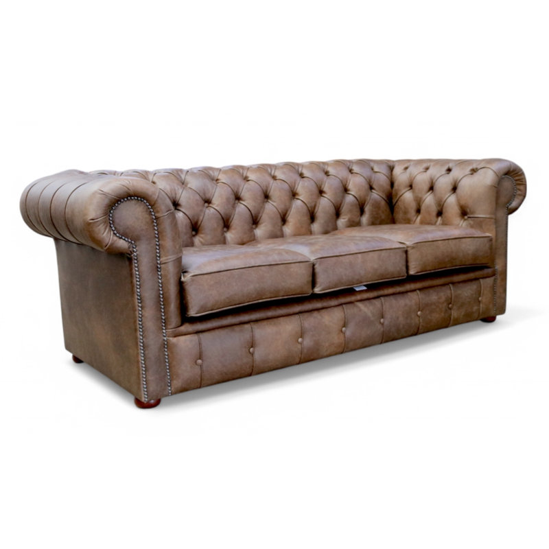 3 Seater Sofa, Cracked Wax Tobacco