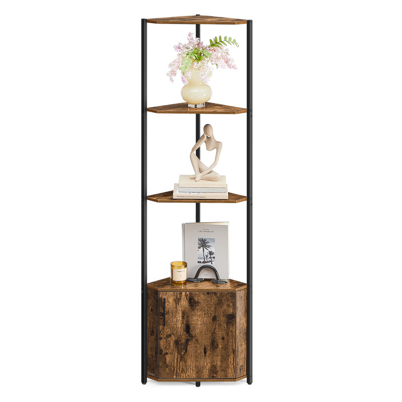 Corner Shelf With Storage, Corner Storage Cabinet, Brown